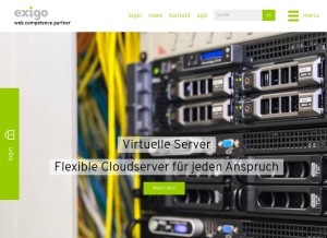 How exigo.ch looks like on a tablet such as an iPad.