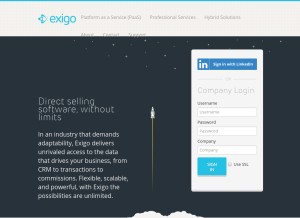 How exigo.com looks like on a tablet such as an iPad.