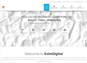 How eximdigital.com looks like on a tablet such as an iPad.