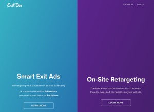 How exitbee.com looks like on a tablet such as an iPad.