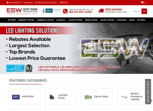 How exitsignwarehouse.com looks like on a tablet such as an iPad.