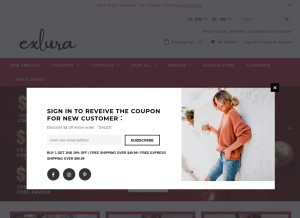 How exlura.com looks like on a tablet such as an iPad.