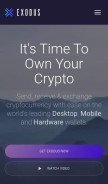 How exodus.io looks like on a mobile device such as an iPhone.