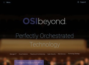 How exoscloud.com looks like on a tablet such as an iPad.