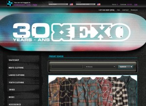 How exoshop.com looks like on a tablet such as an iPad.