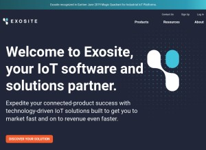 How exosite.com looks like on a tablet such as an iPad.