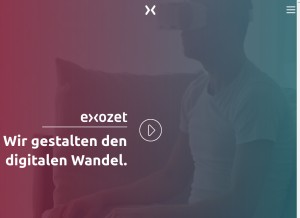 How exozet.com looks like on a tablet such as an iPad.