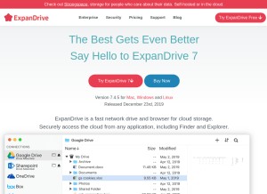 How expandrive.com looks like on a tablet such as an iPad.