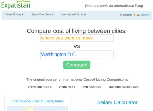 How expatistan.com looks like on a tablet such as an iPad.