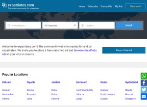 How expatriates.com looks like on a tablet such as an iPad.