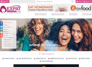 How expatwoman.com looks like on a tablet such as an iPad.