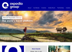 How expediagroup.com looks like on a tablet such as an iPad.