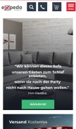 How expedo-moebel.de looks like on a mobile device such as an iPhone.