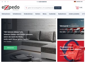 How expedo-moebel.de looks like on a tablet such as an iPad.