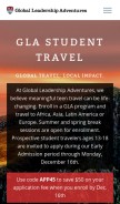 How experiencegla.com looks like on a mobile device such as an iPhone.