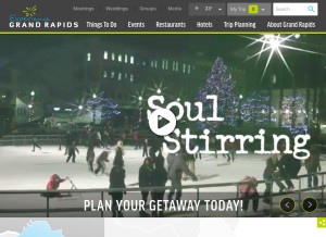 How experiencegr.com looks like on a tablet such as an iPad.