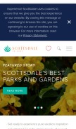 How experiencescottsdale.com looks like on a mobile device such as an iPhone.