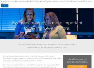 How experientengage.com looks like on a tablet such as an iPad.
