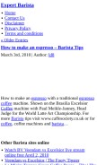 How expertbarista.com looks like on a mobile device such as an iPhone.