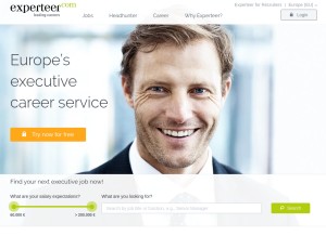 How experteer.com looks like on a tablet such as an iPad.