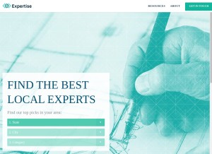 How expertise.com looks like on a tablet such as an iPad.