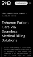 How expertmedicalbilling.co looks like on a mobile device such as an iPhone.