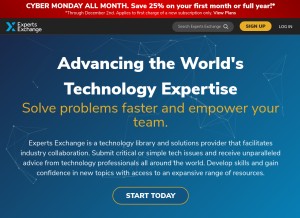 How experts-exchange.com looks like on a tablet such as an iPad.
