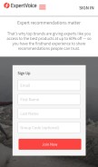 How expertvoice.com looks like on a mobile device such as an iPhone.