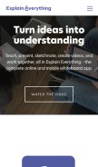 How explaineverything.com looks like on a mobile device such as an iPhone.