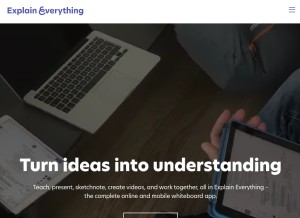 How explaineverything.com looks like on a tablet such as an iPad.