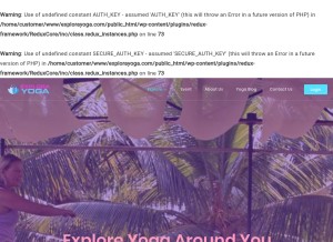 How explorayoga.com looks like on a tablet such as an iPad.