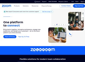 How explore.zoom.us looks like on a tablet such as an iPad.