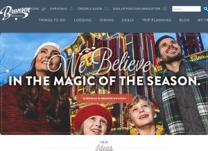 How explorebranson.com looks like on a tablet such as an iPad.