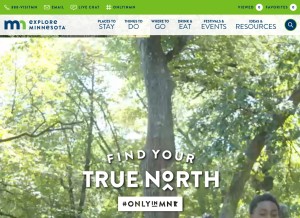 How exploreminnesota.com looks like on a tablet such as an iPad.