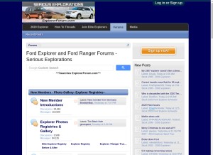 How explorerforum.com looks like on a tablet such as an iPad.