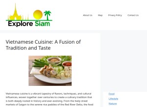How exploresiam.com looks like on a tablet such as an iPad.