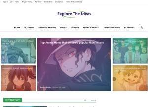 How exploretheideas.com looks like on a tablet such as an iPad.