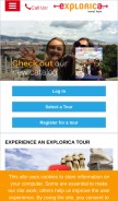 How explorica.com looks like on a mobile device such as an iPhone.