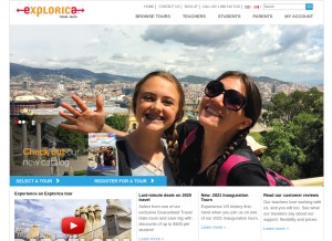 How explorica.com looks like on a tablet such as an iPad.