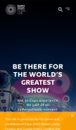 How expo2020dubai.com looks like on a mobile device such as an iPhone.