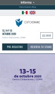 How expocihac.com looks like on a mobile device such as an iPhone.