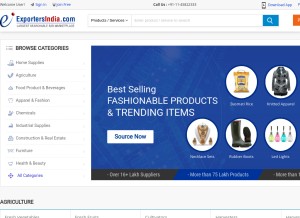 How exportersindia.com looks like on a tablet such as an iPad.