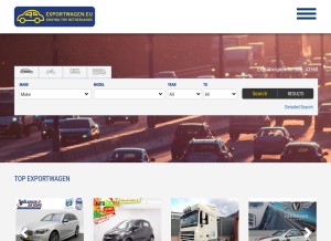 How exportwagen.eu looks like on a tablet such as an iPad.