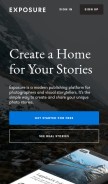 How exposure.co looks like on a mobile device such as an iPhone.