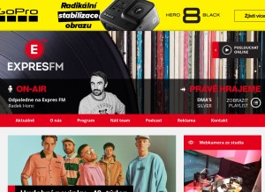 How expresfm.cz looks like on a tablet such as an iPad.