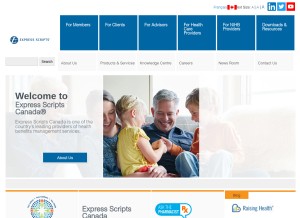 How express-scripts.ca looks like on a tablet such as an iPad.