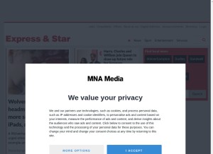 How expressandstar.com looks like on a tablet such as an iPad.