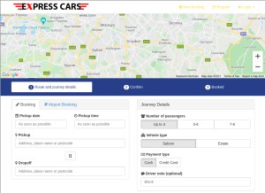 How expresscouriercars.co.uk looks like on a tablet such as an iPad.