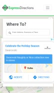 How expressdirections.com looks like on a mobile device such as an iPhone.