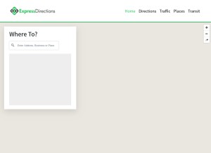 How expressdirections.com looks like on a tablet such as an iPad.